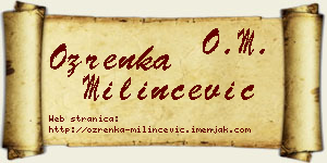 Ozrenka Milinčević vizit kartica